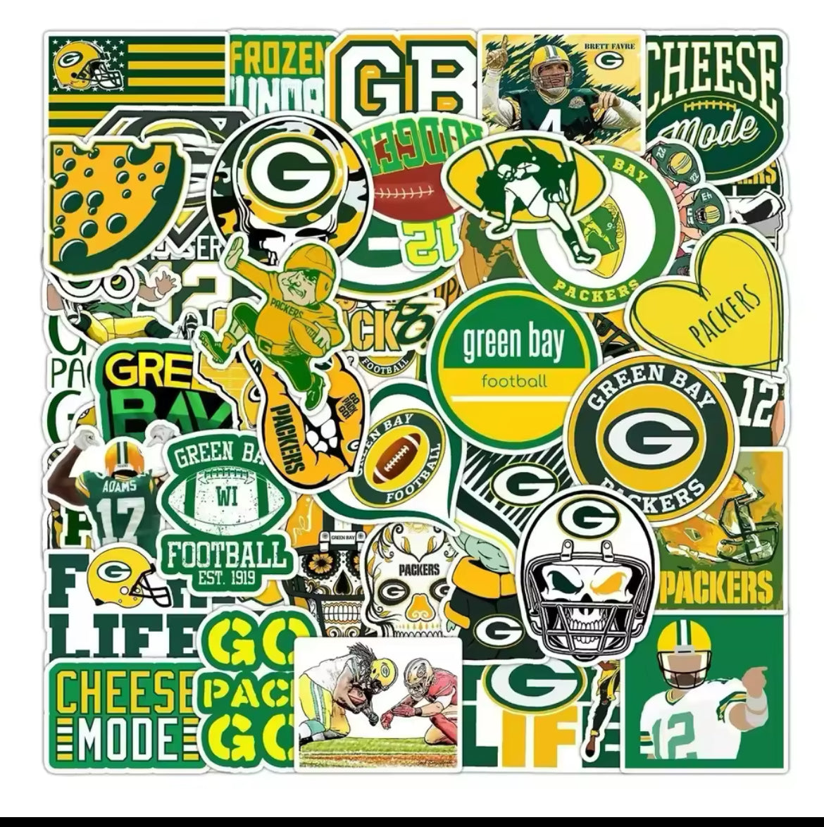 50 Pieces Green Bay Packers Sticker Pack
