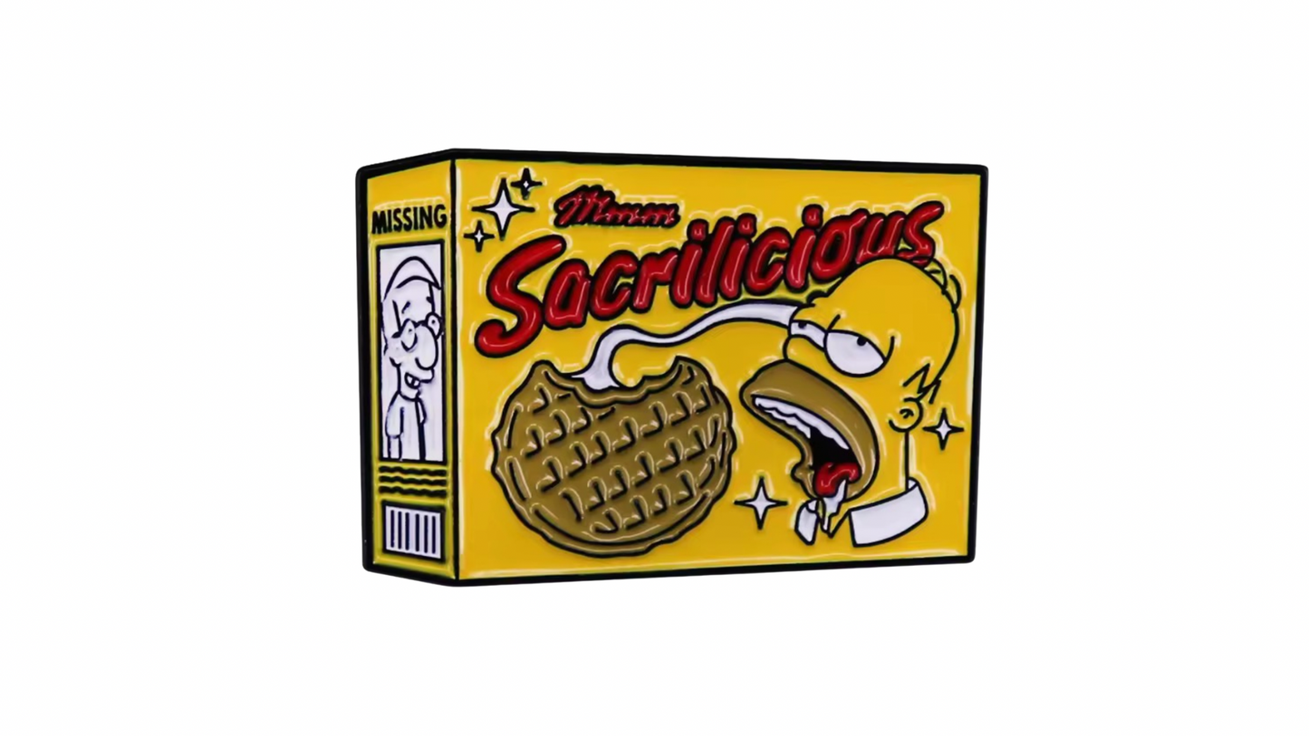 Homer Simpson "Mmm Sacrilicious Waffle" Enamel Pin