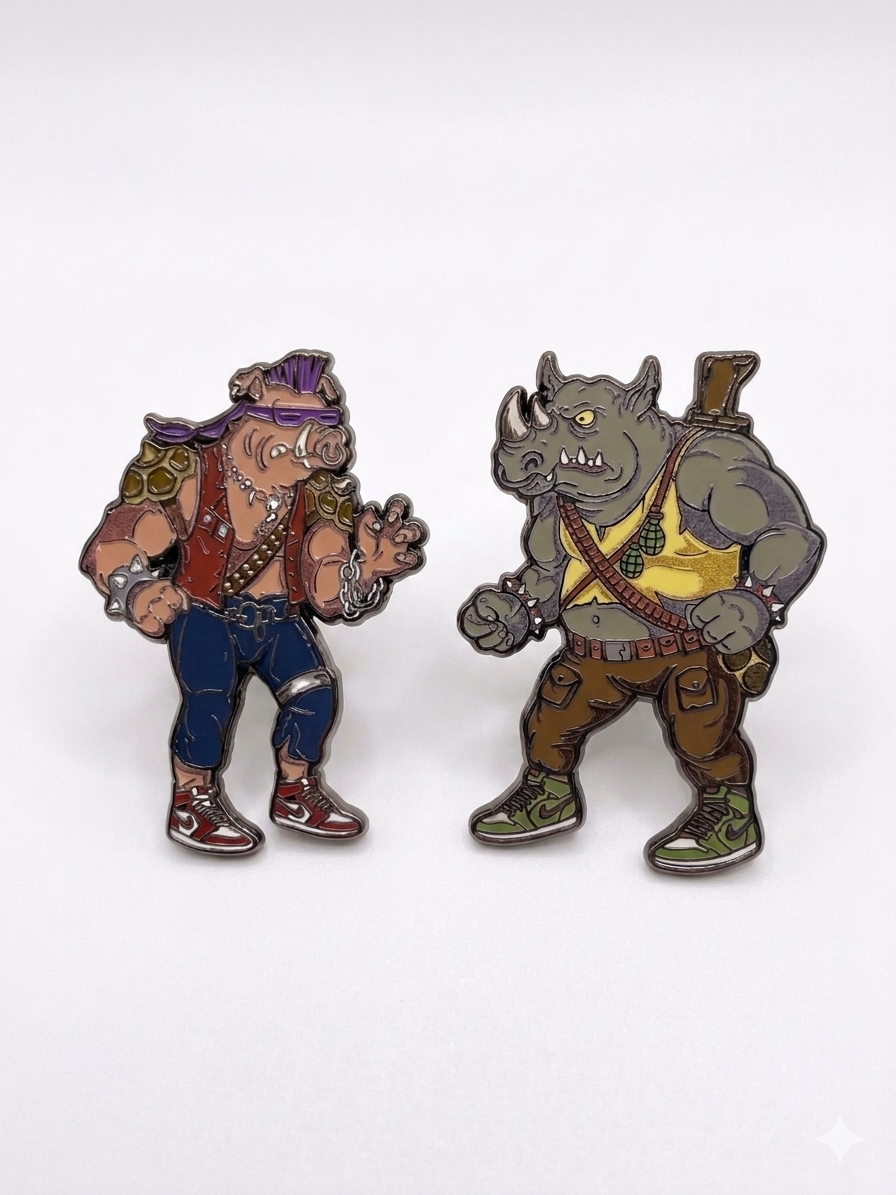 Bebop and Rocksteady Enamel Pin Pack