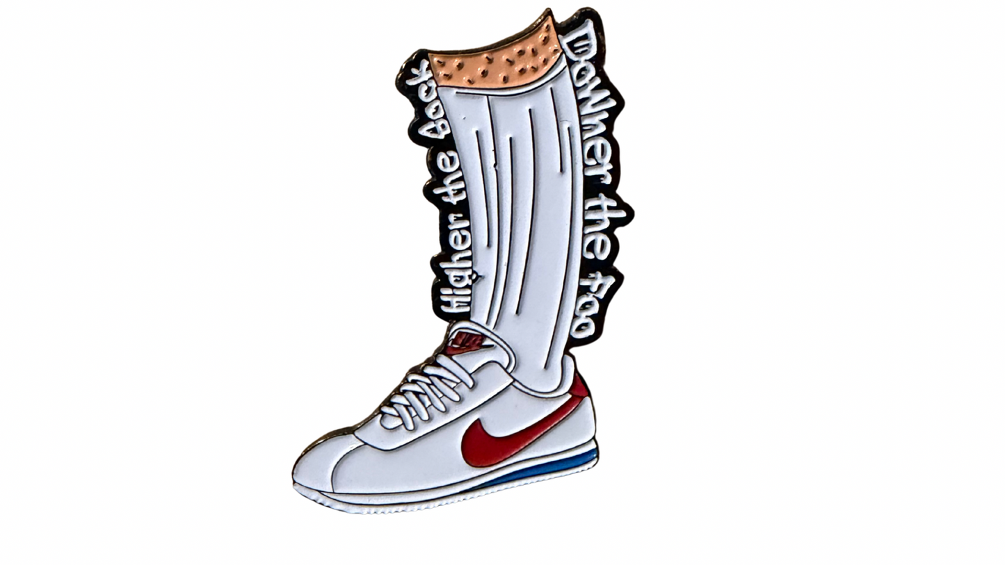 Higher the Sock Downer the Foo Enamel Pin