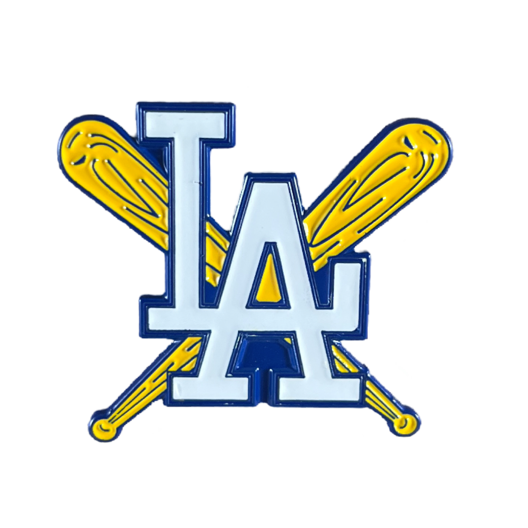 LA Dodgers Double Bats Enamel Pin