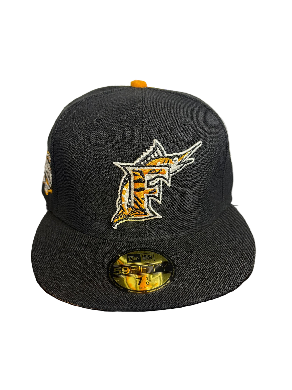 New Era Florida Marlins 59FIFTY Tiger Camo Logo Fitted Hat - Black