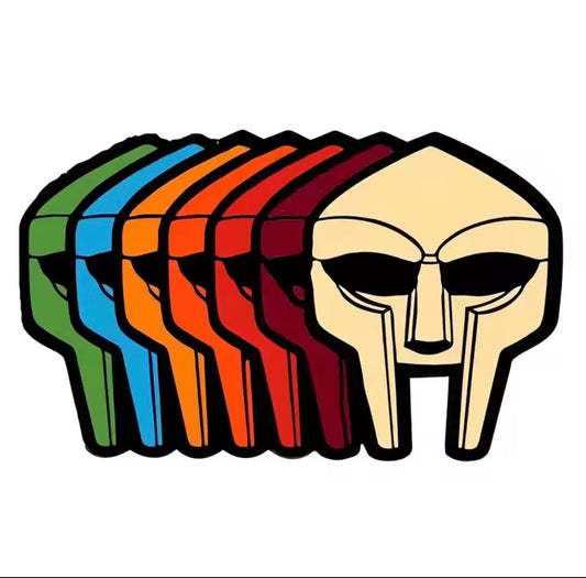 MF Doom Multicolored Masks Enamel Pin