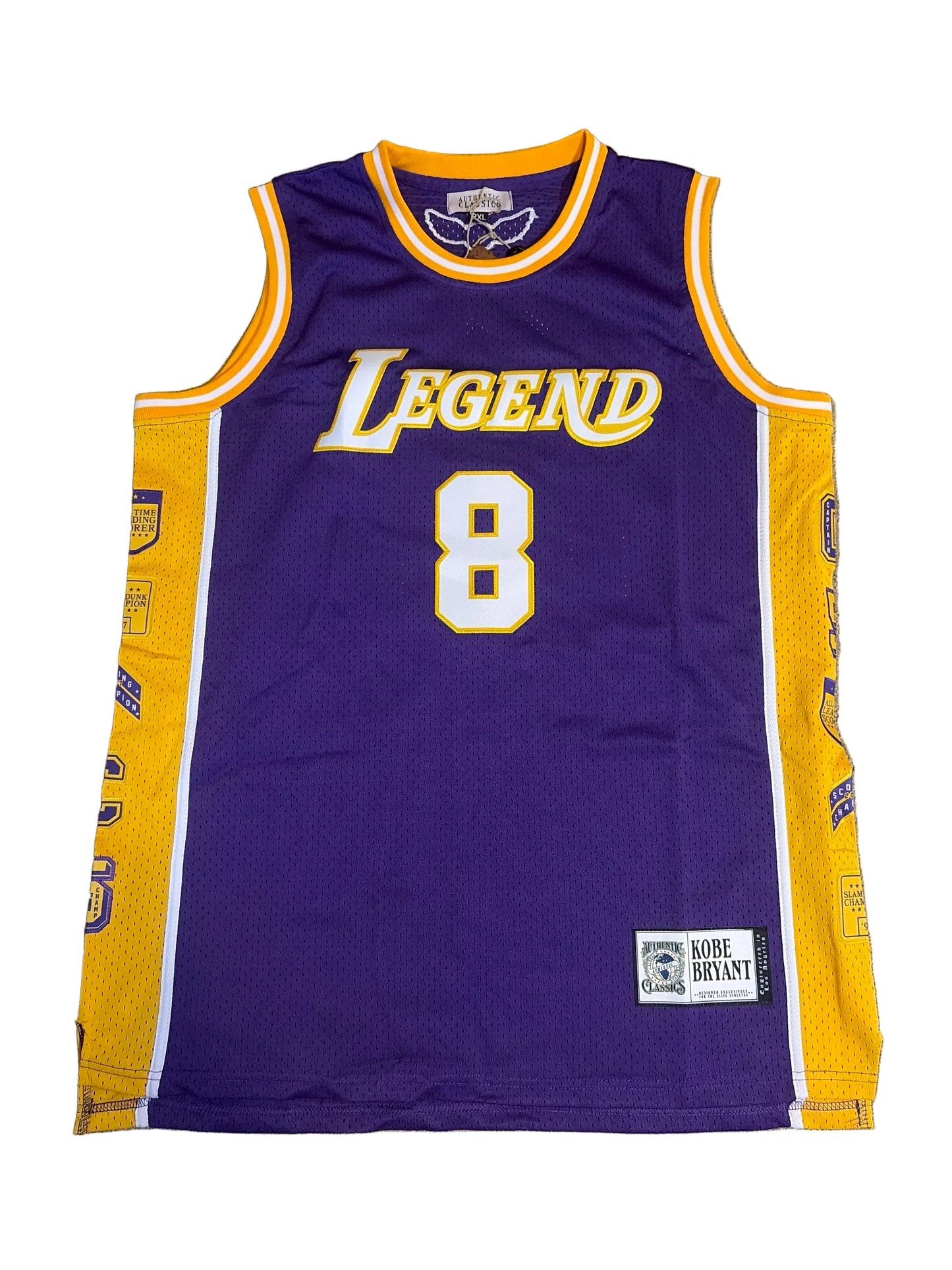 Headgear Classics Kobe Bryant Tribute Jersey - "Legend #8 / Mamba #24" Los Angeles Purple & Gold Basketball Jersey