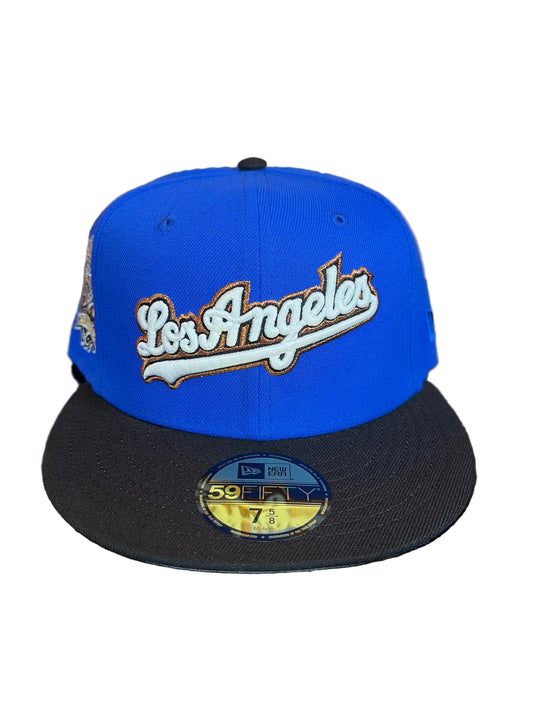 New Era LA Dodgers 40th Anniversary Side Patch 59FIFTY Fitted Hat – Royal/Black - NWT