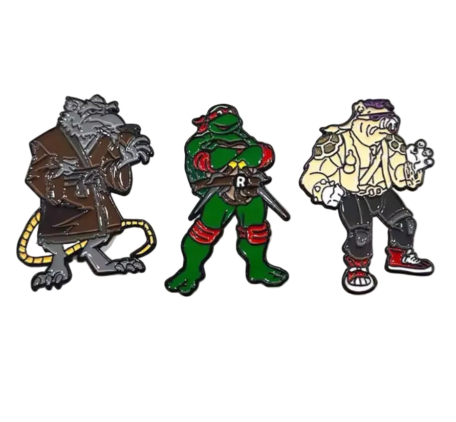 TMNT Streets Enamel Pin Set – Splinter, Bebop & Raphael