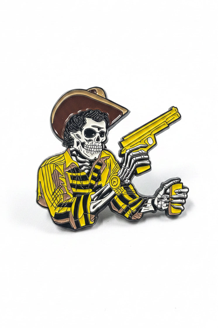 Chalino Tribute Skeleton Enamel Hat Pin