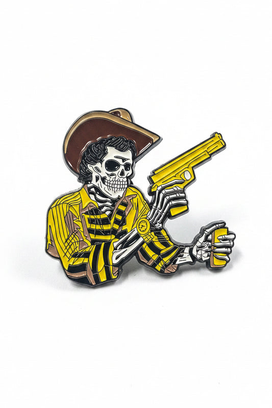 Chalino Tribute Skeleton Enamel Hat Pin