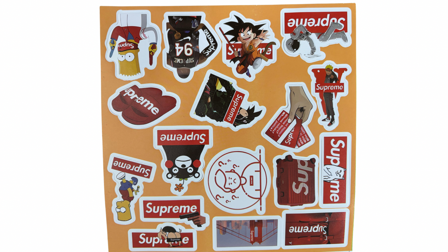 6 Sheets of Supreme Stickers