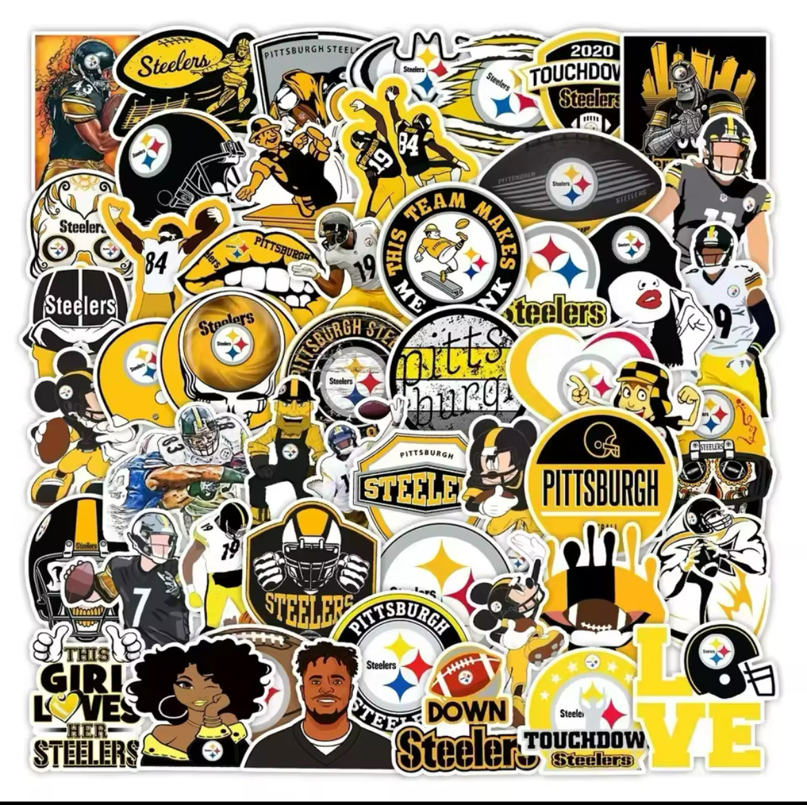 50 Pieces Pittsburg Steelers Sticker Pack