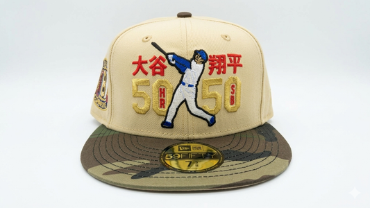 New Era Los Angeles Dodgers Shohei Ohtani 50/50 Vegas Camo Two Tone Edition 59FIFTY Fitted Hat.