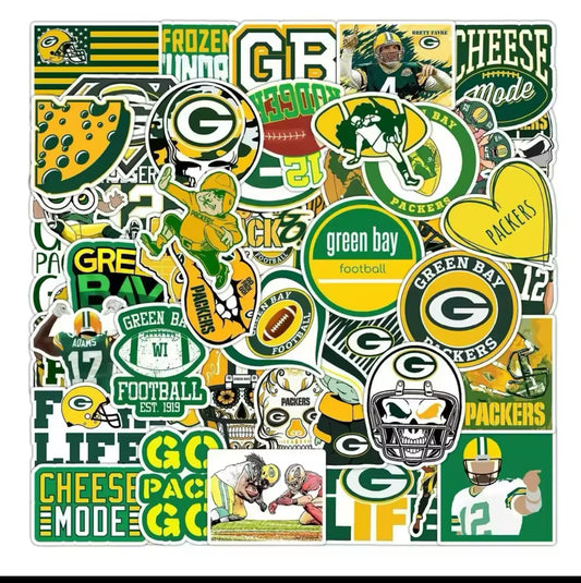 50 Pieces Green Bay Packers Sticker Pack