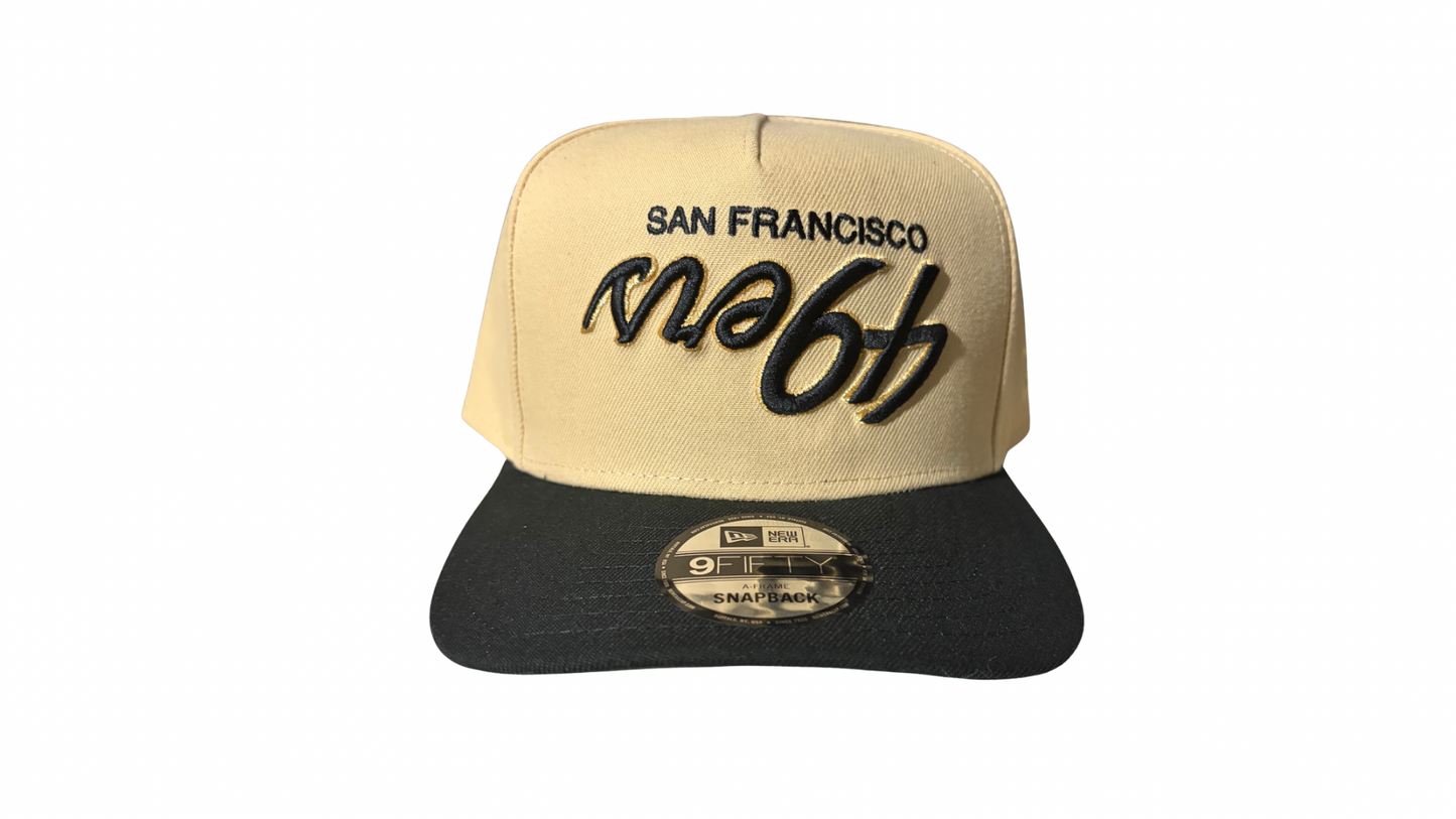 New Era San Francisco 49ers Upside Down Script 9FORTY A-frame 2 Tone Snapback Hat