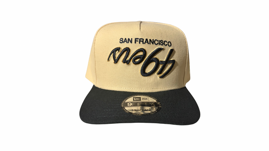 New Era San Francisco 49ers Upside Down Script 9FORTY A-frame 2 Tone Snapback Hat