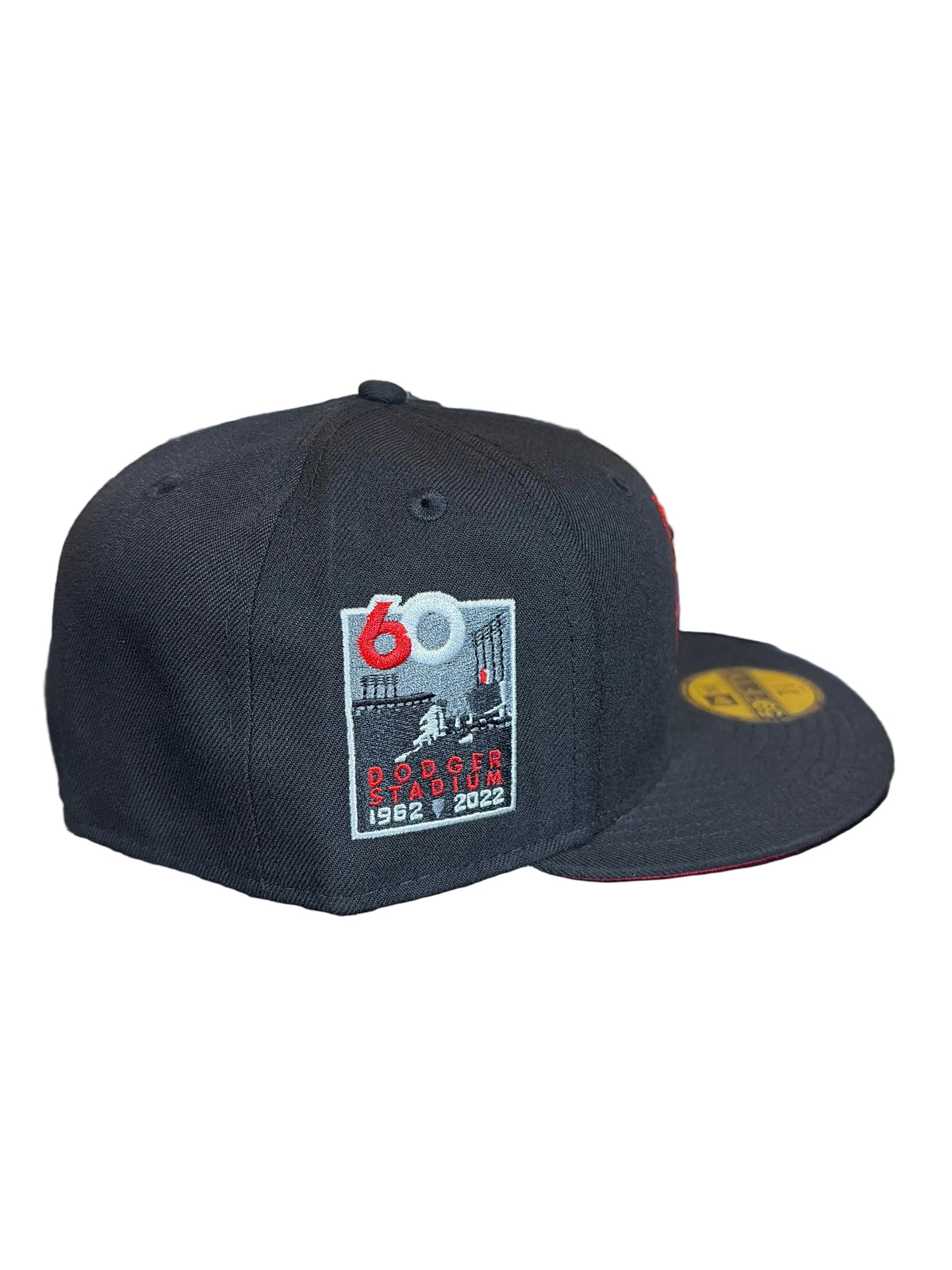 New Era LA Dodgers 59FIFTY Fitted Hat 7 1/2 Spider Web Webbed Red UV Side Patch