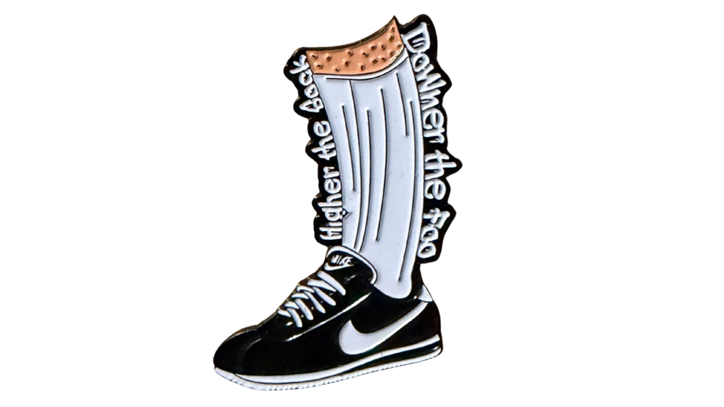 Higher the Sock Downer the Foo Enamel Pin