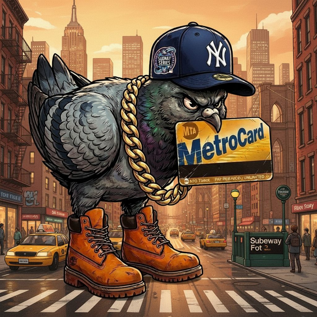 "City Transit Bird Enamel Pin - New York Hustle Edition"