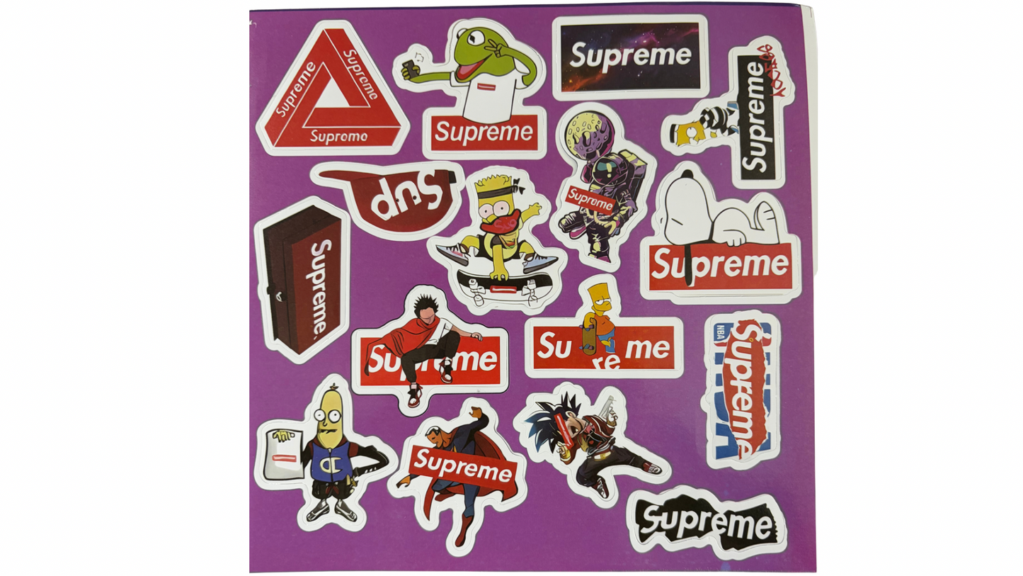 6 Sheets of Supreme Stickers