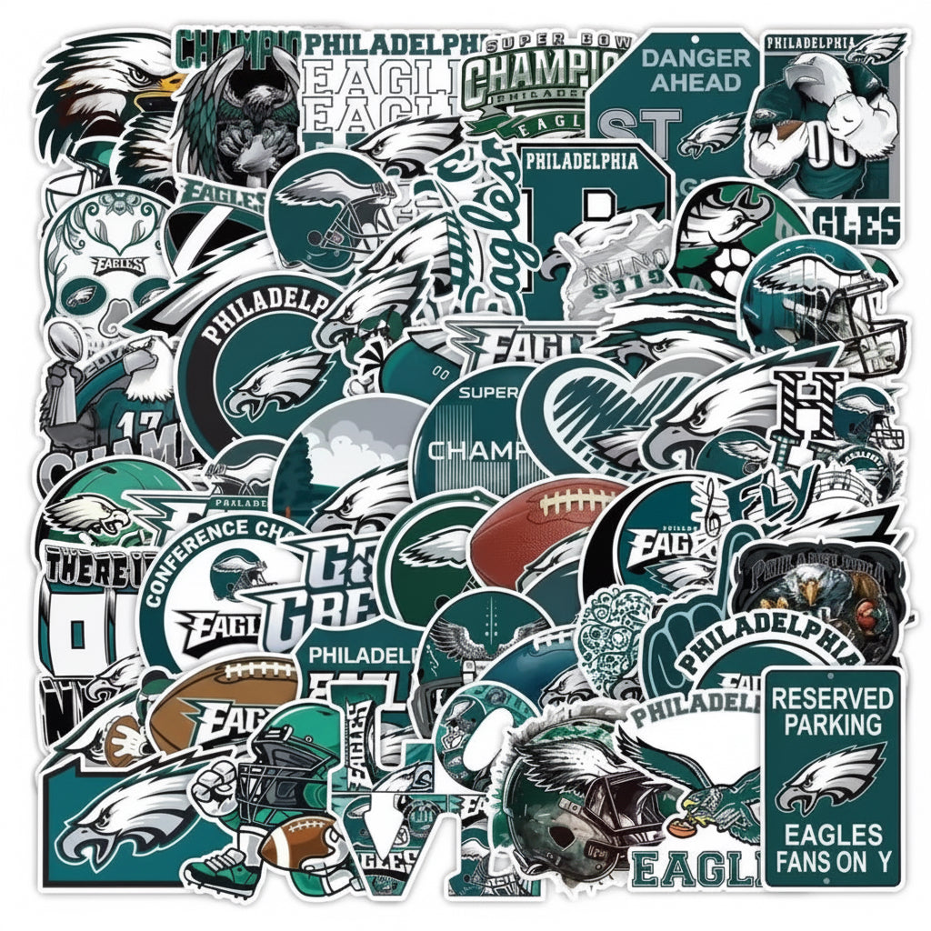 50 Pieces Philadelphia Eagles Sticker Pack