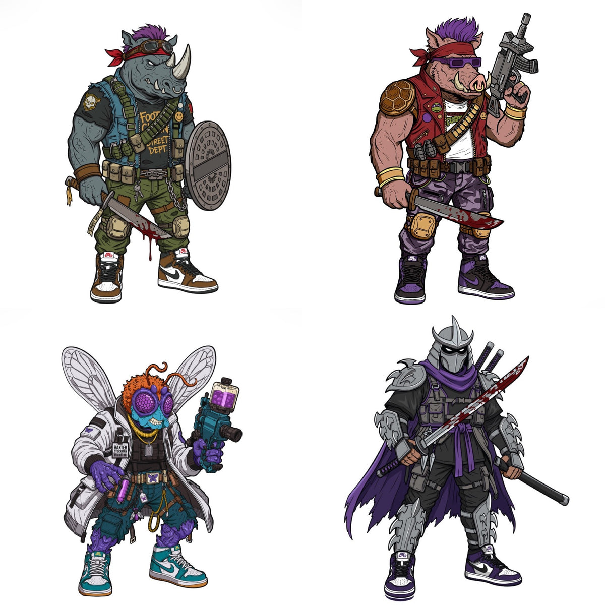Hustle Brims – TMNT Villains 3D Enamel Pin Set
