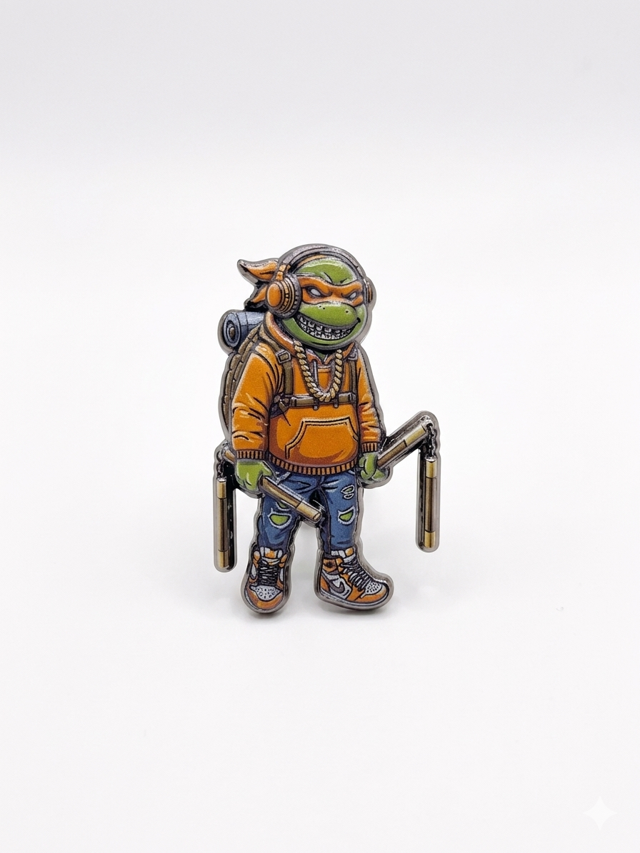 The Shattered Orange Enamel Pin