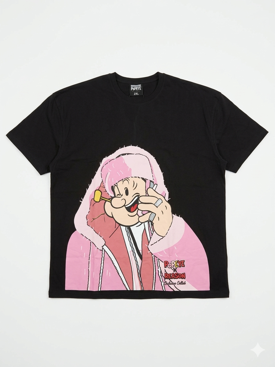 Popeye X Reason Collab Black Shirt